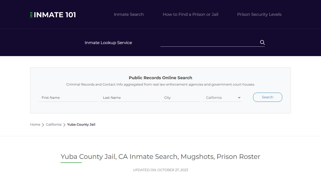 Yuba County Jail, CA Inmate Search, Mugshots, Prison Roster